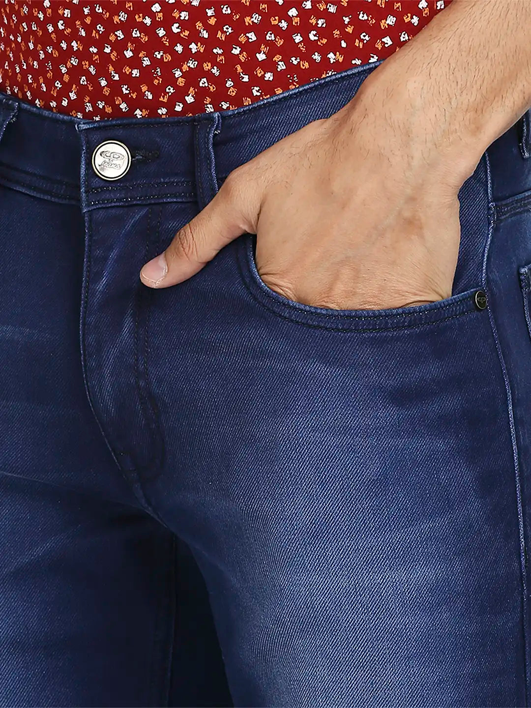 Men Tapered Fit Dark Blue Jeans
