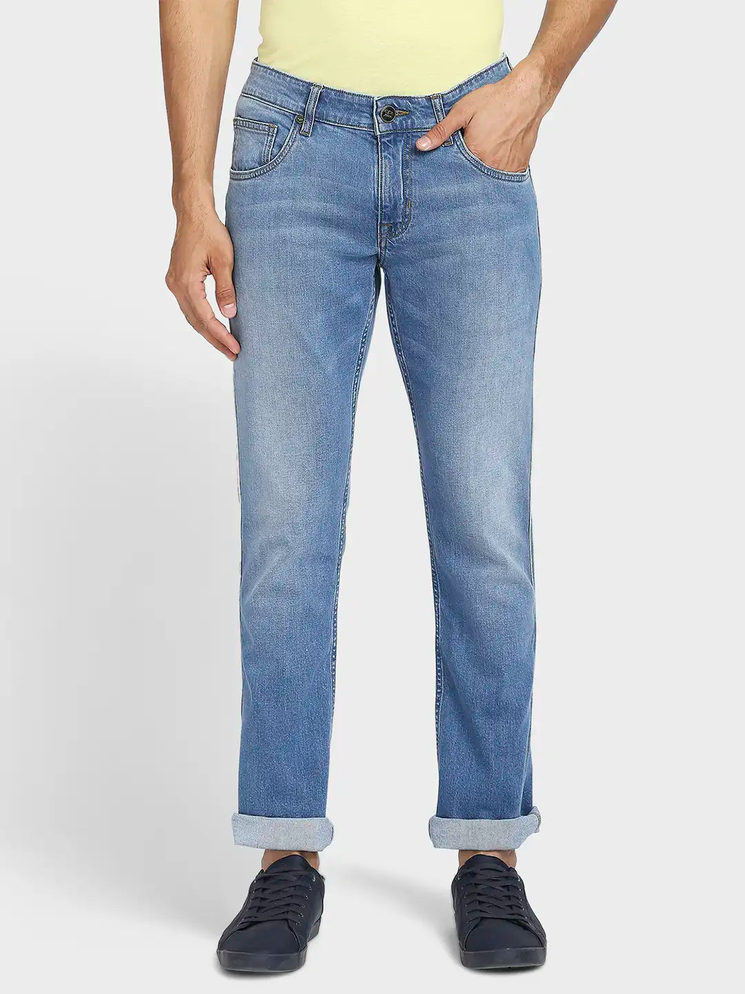 Men Tapered Fit Dark Blue Jeans
