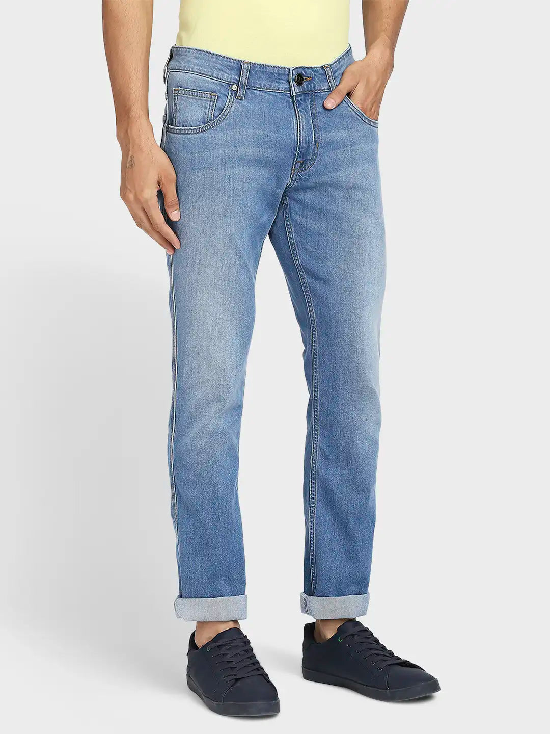 Men Tapered Fit Dark Blue Jeans