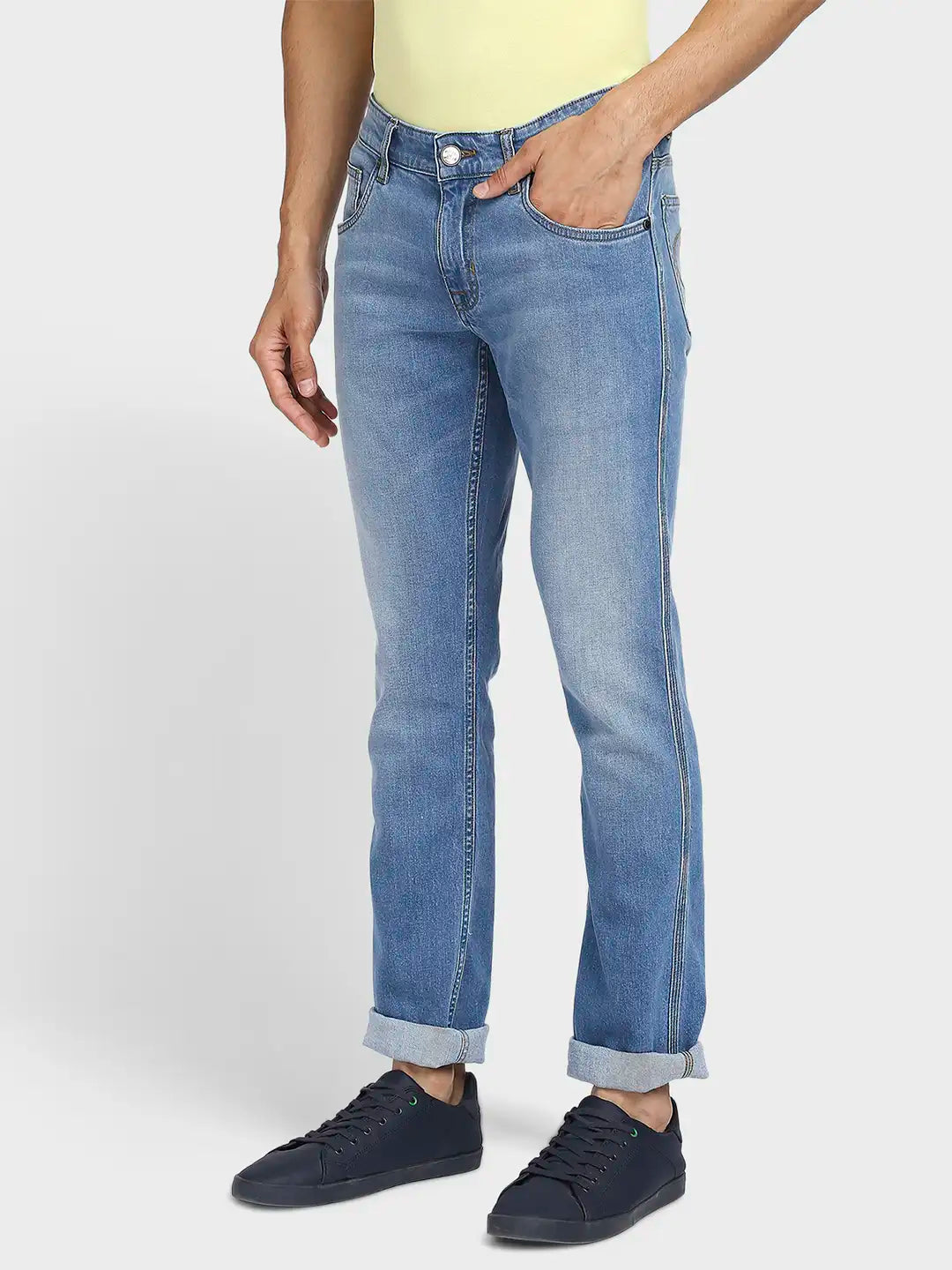 Men Tapered Fit Dark Blue Jeans