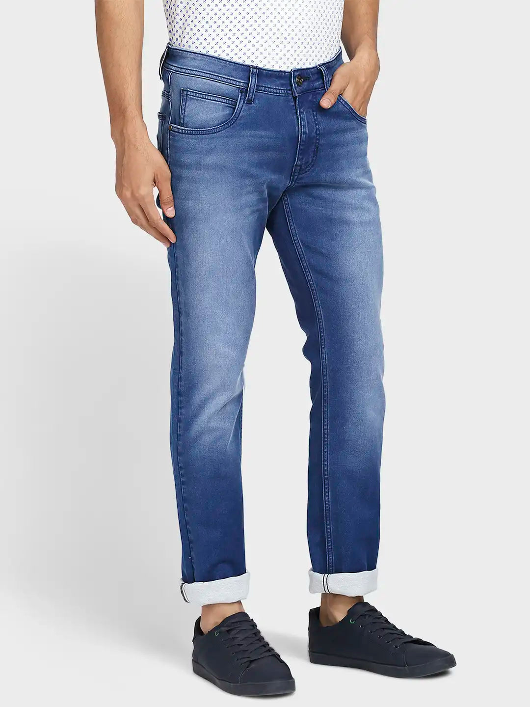 Men Tapered Fit Dark Blue Jeans