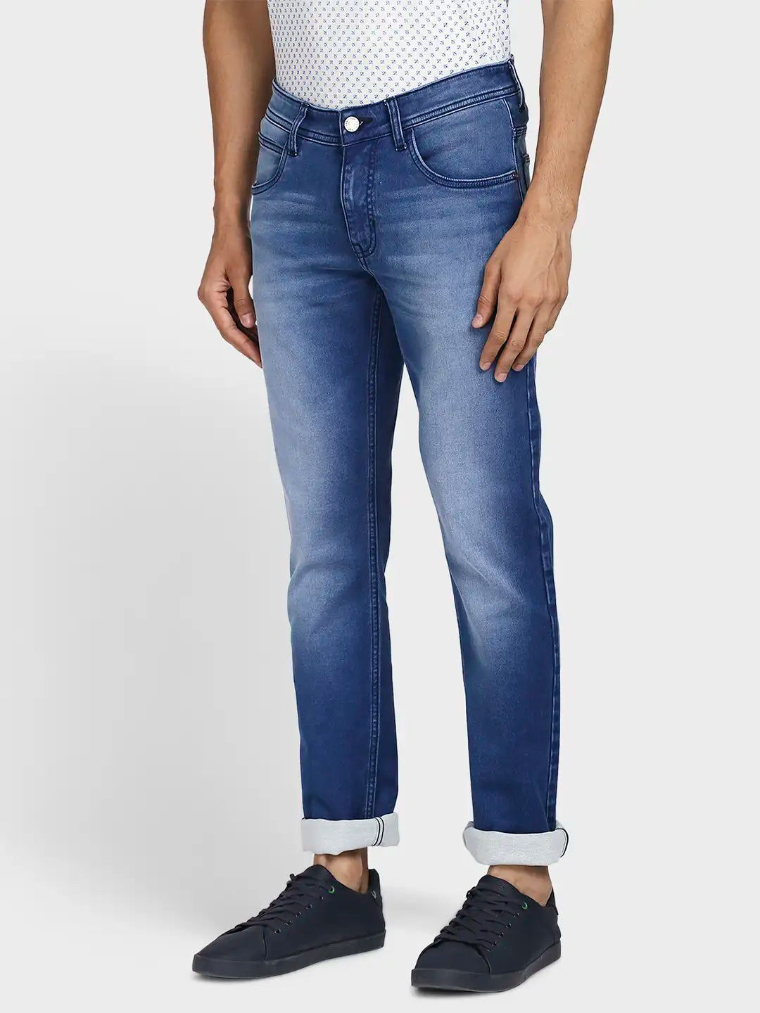 Men Tapered Fit Dark Blue Jeans