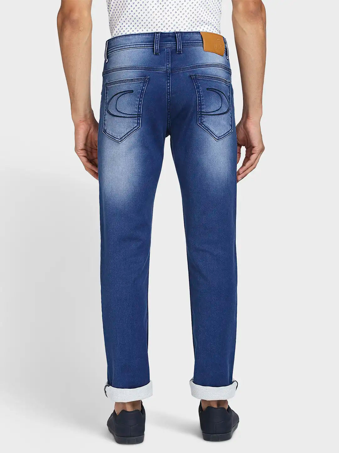 Men Tapered Fit Dark Blue Jeans