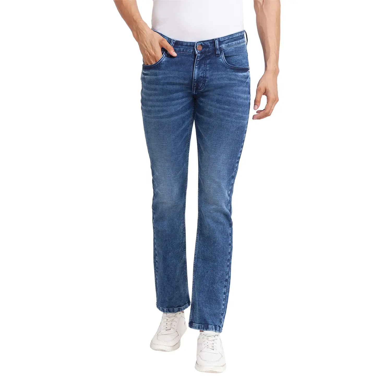 Men Tapered Fit Blue Jeans