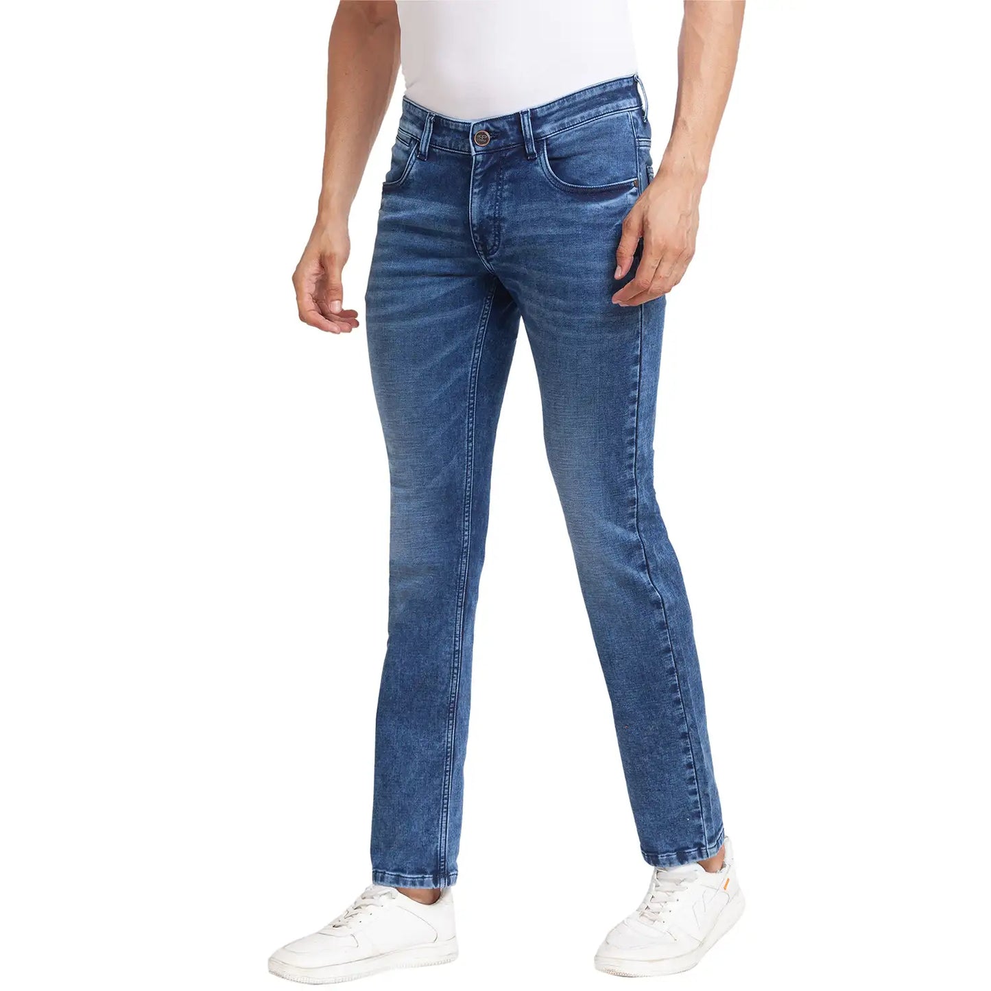 Men Tapered Fit Blue Jeans