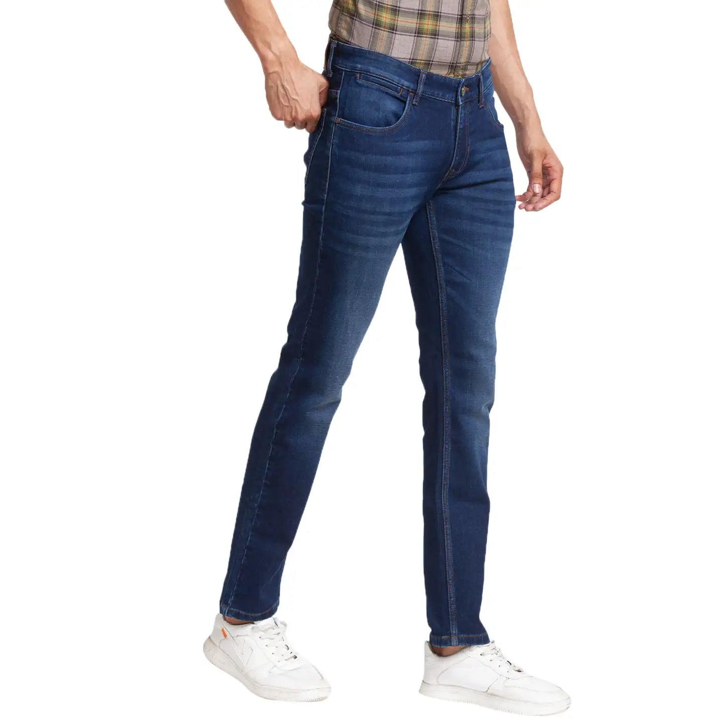 Men Tapered Fit Blue Jeans