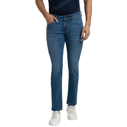 Men Tapered Fit Blue Jeans