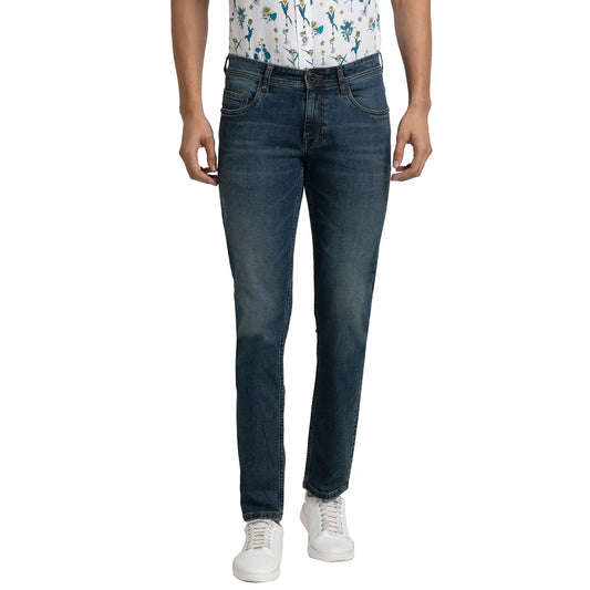 Men Tapered Fit Blue Jeans
