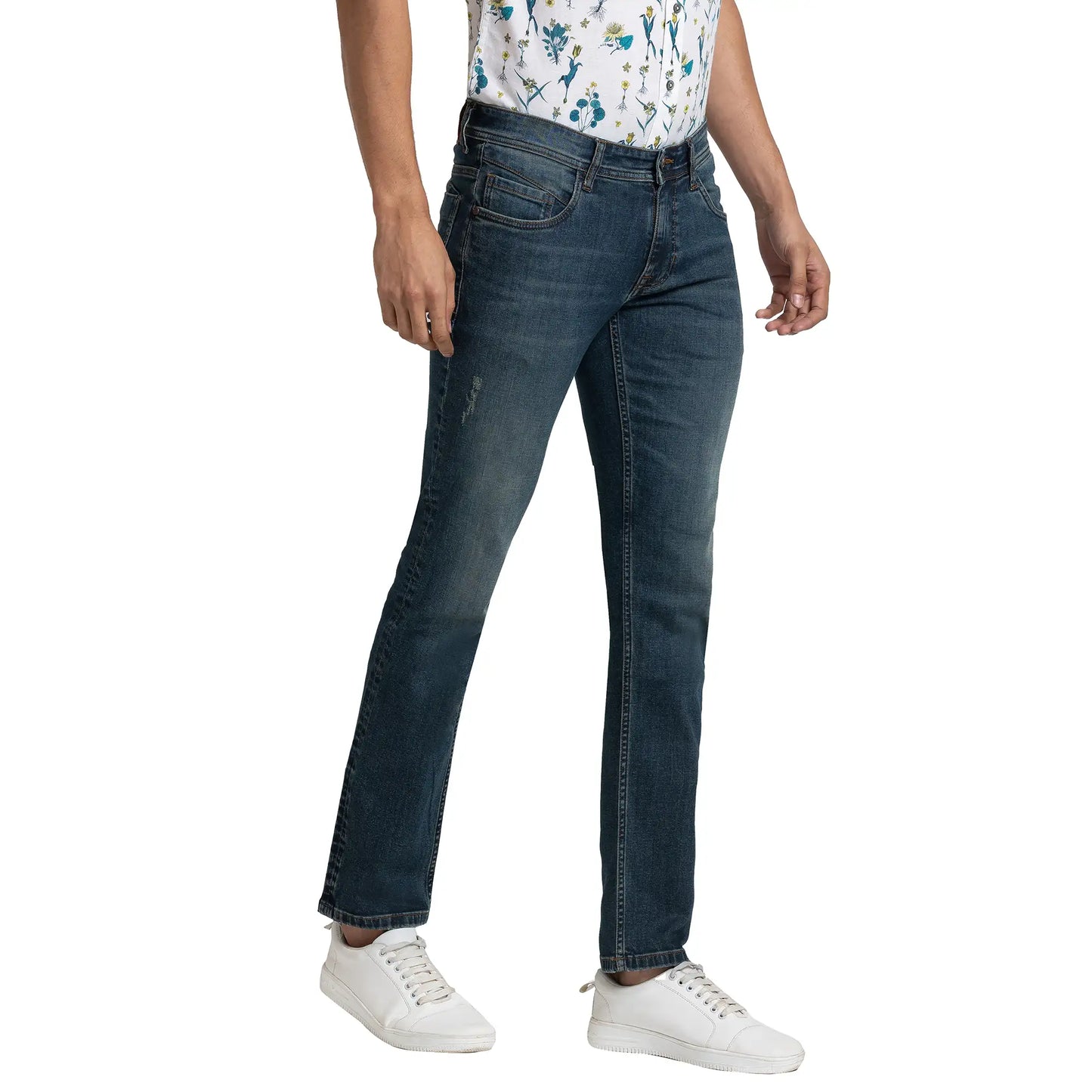Men Tapered Fit Blue Jeans