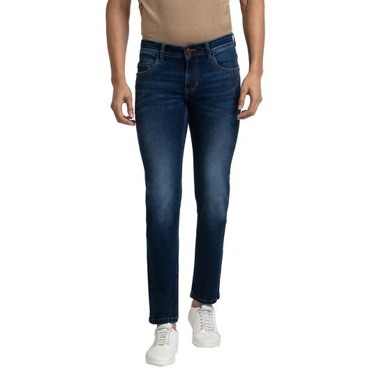 Men Tapered Fit Blue Jeans