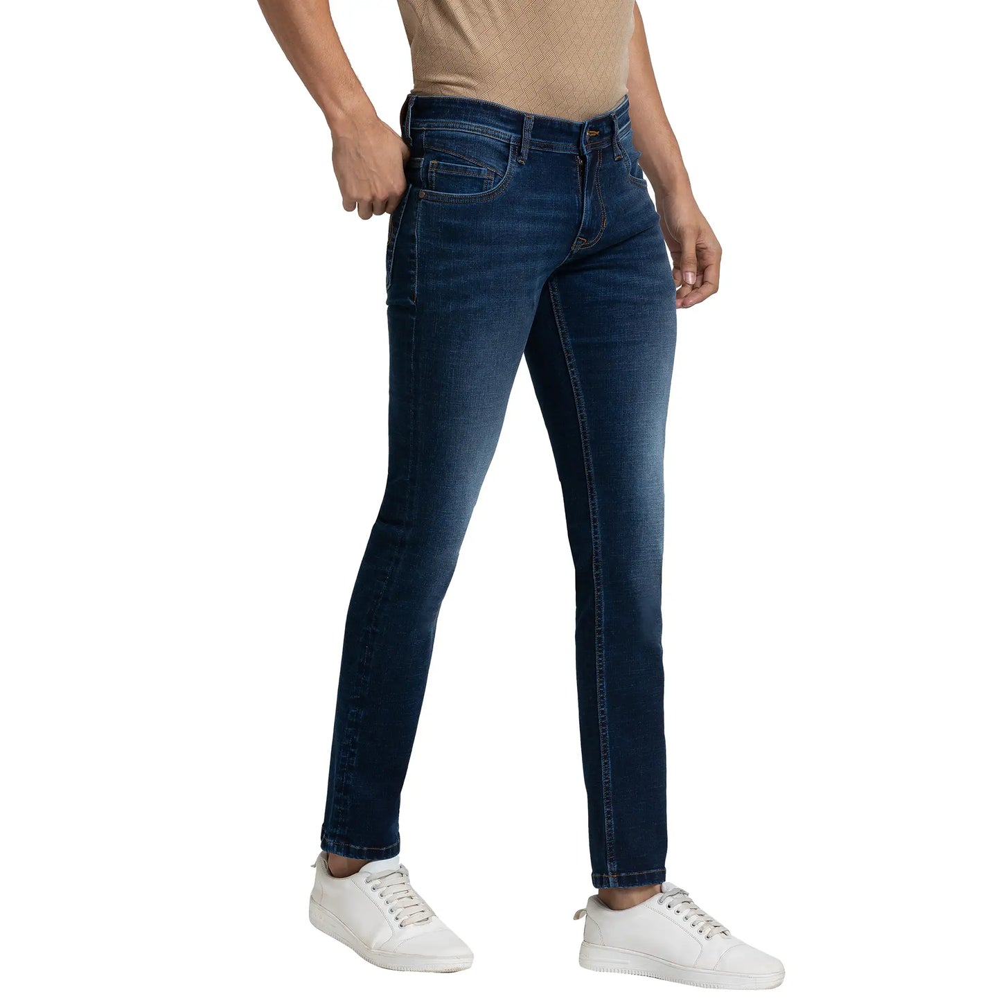 Men Tapered Fit Blue Jeans