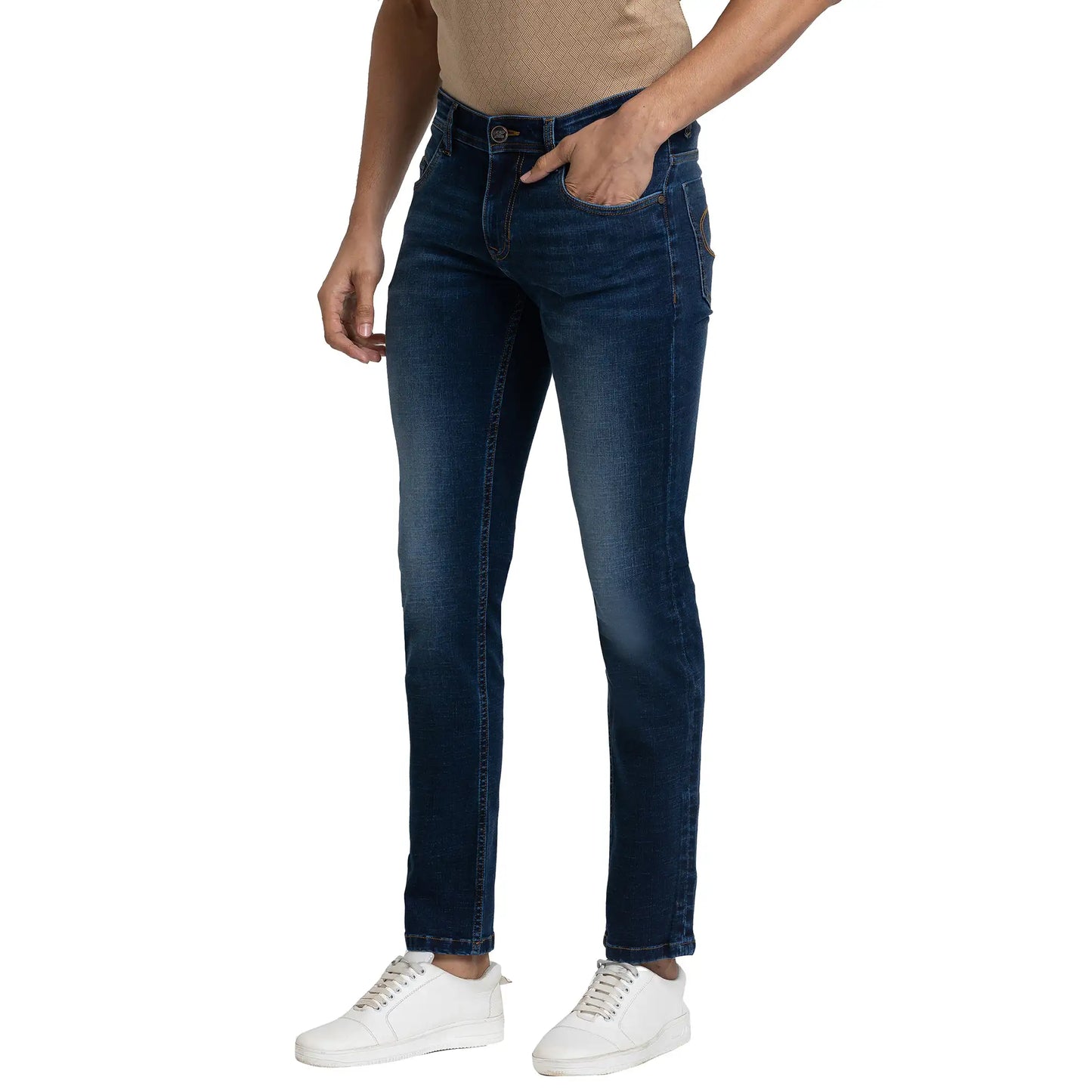 Men Tapered Fit Blue Jeans