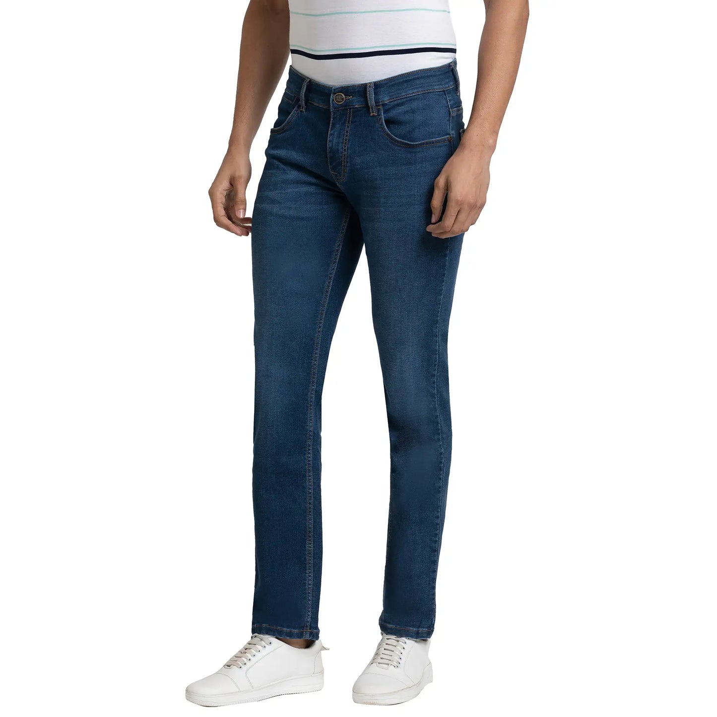 Men Tapered Fit Blue Jeans