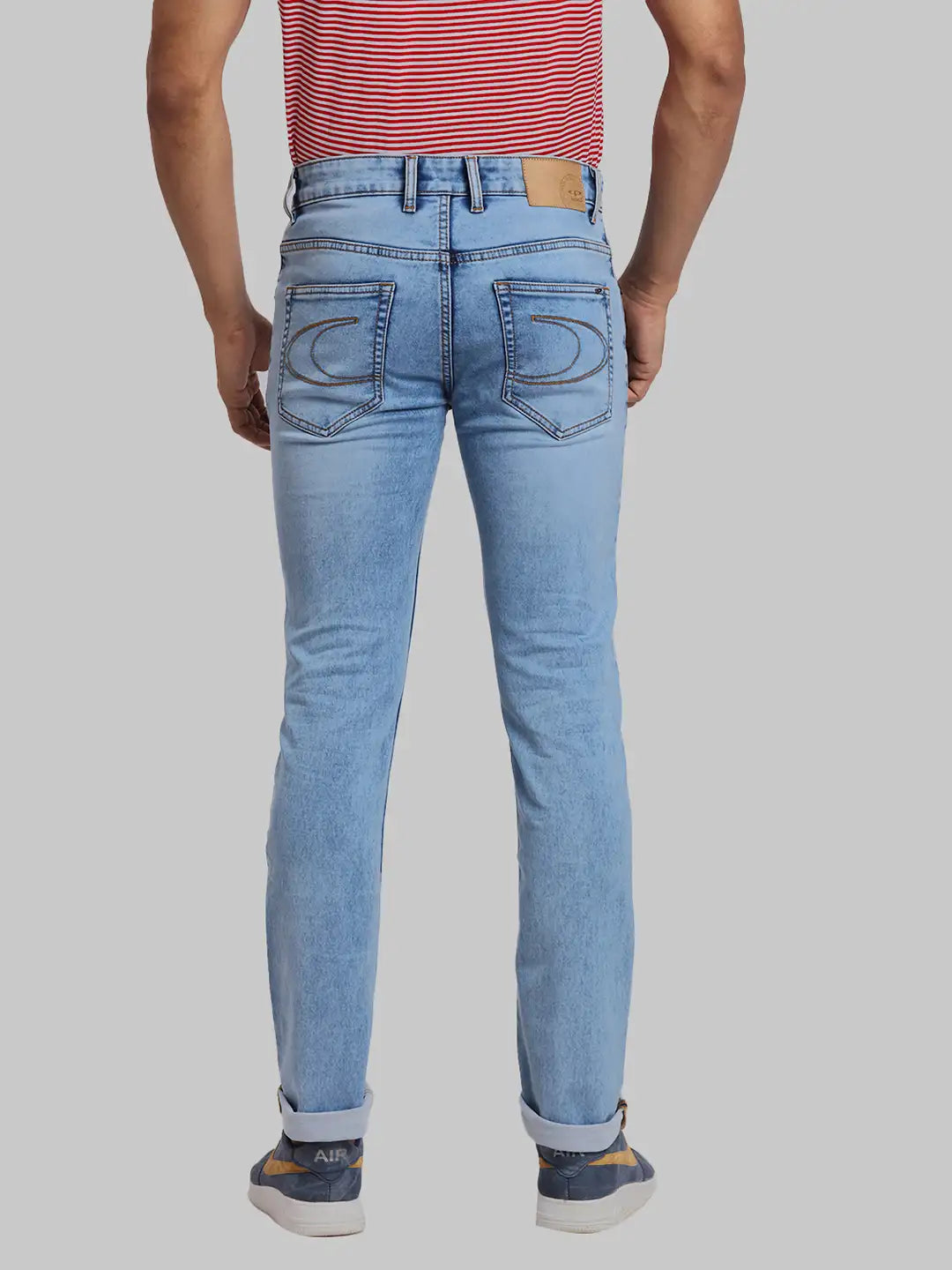 ColorPlus Tapered Fit Woven Design Dark Blue Jeans