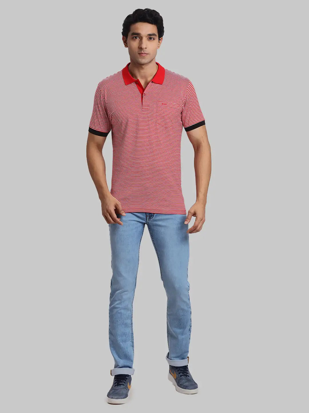 ColorPlus Tapered Fit Woven Design Dark Blue Jeans