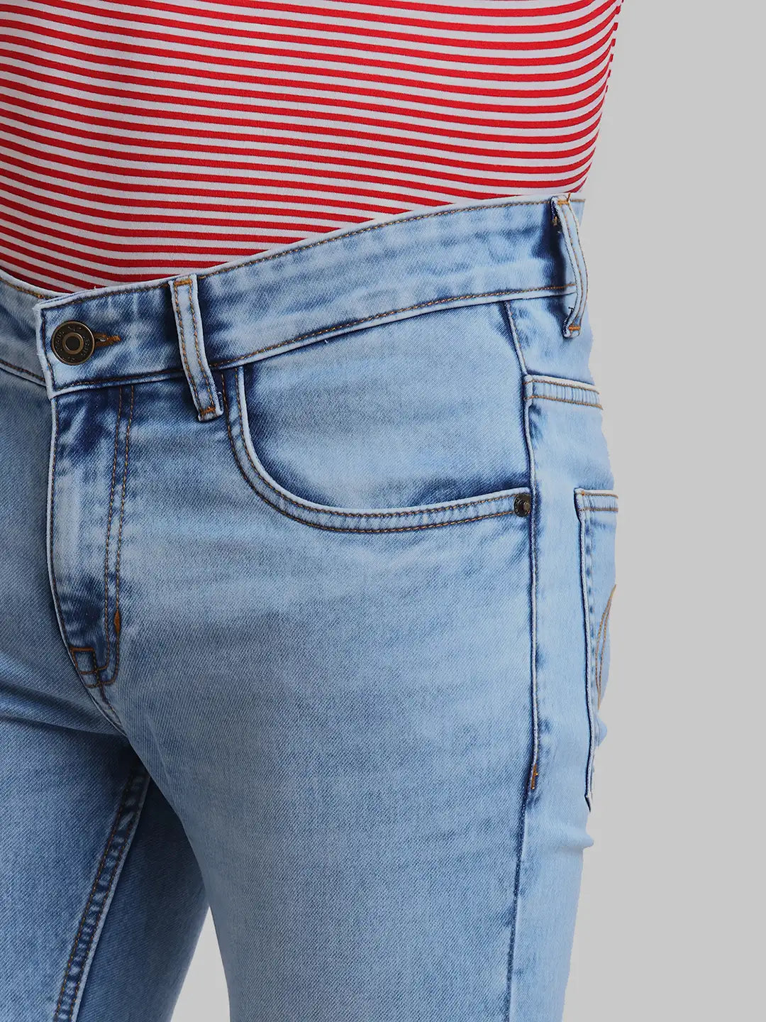 ColorPlus Tapered Fit Woven Design Dark Blue Jeans