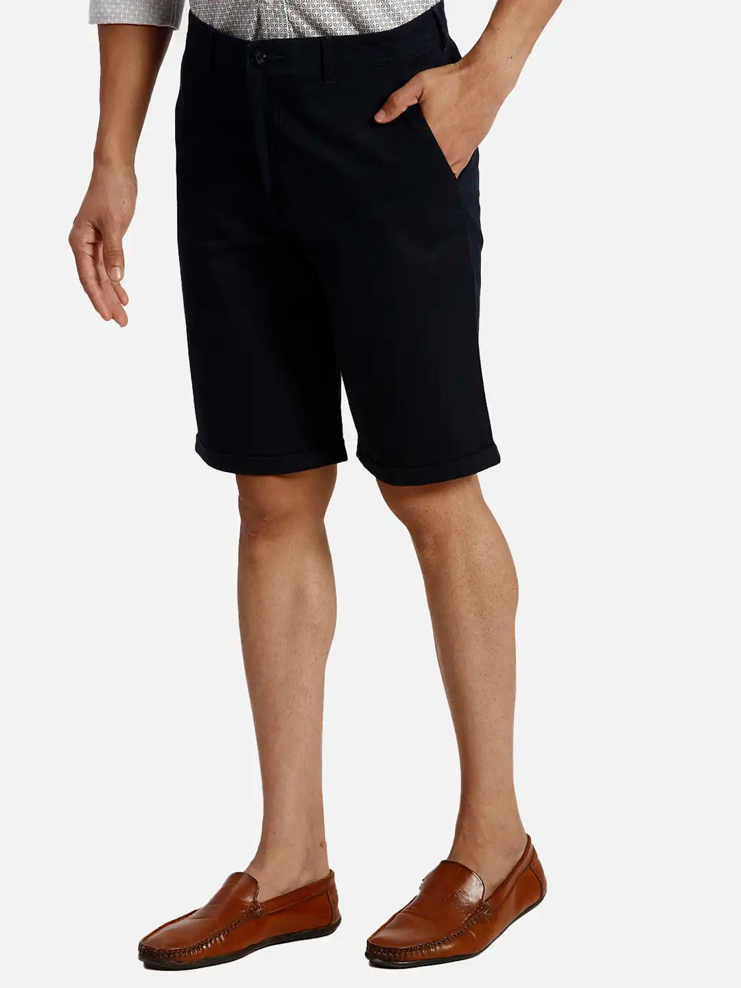 ColorPlus Regular Fit Solid Medium Khaki Short