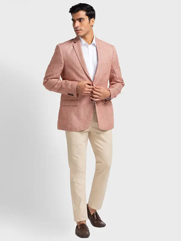 Men Contemporary Fit Grey Blazer