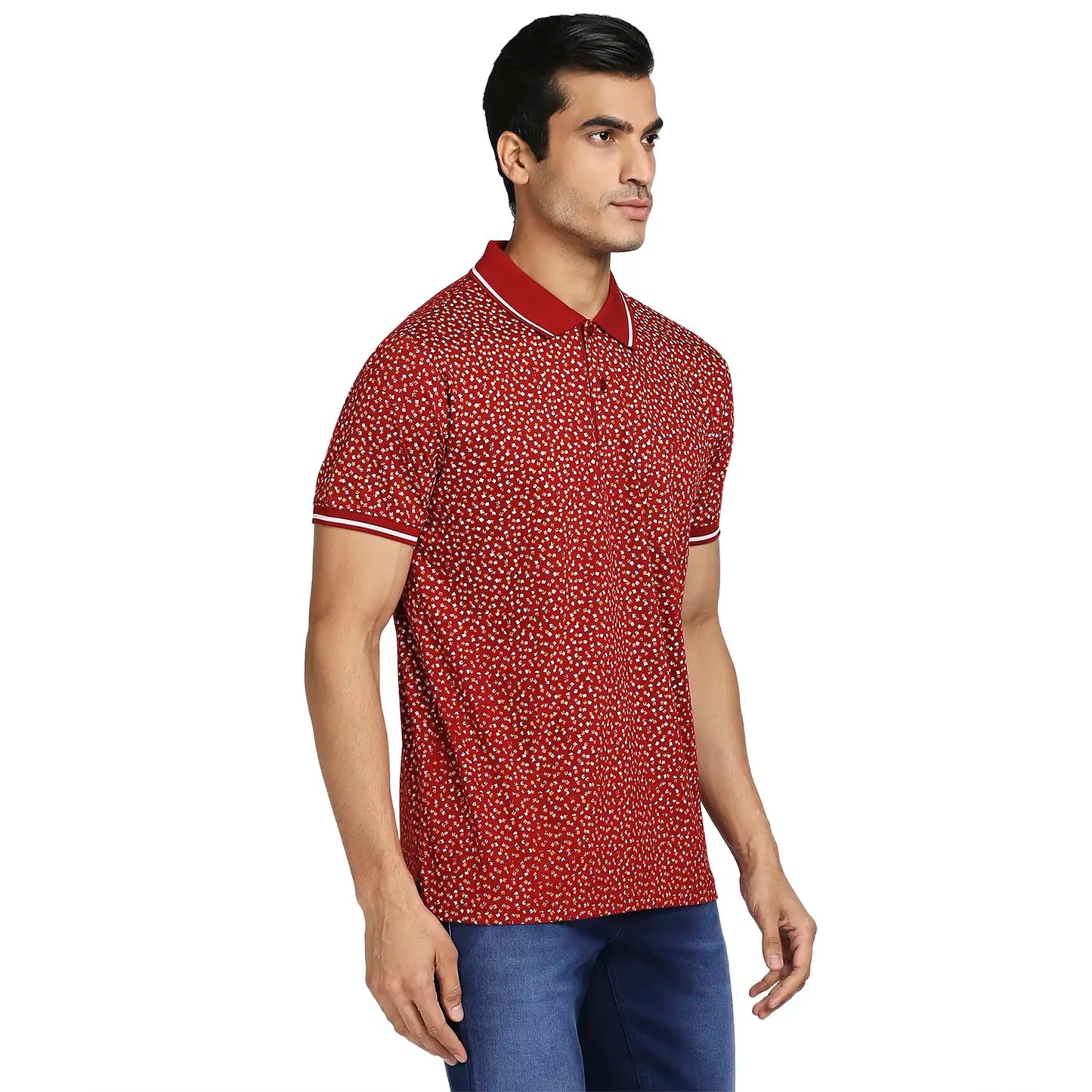 Men Regular Fit Navy Polo