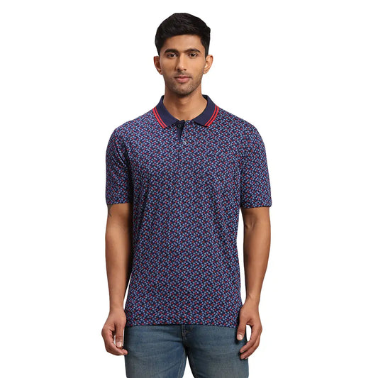 Men Tailored Fit Navy Polo