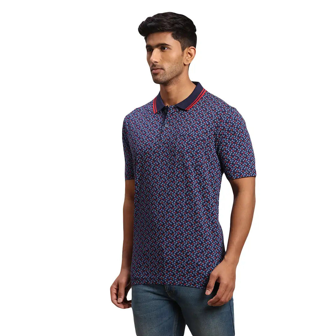Men Tailored Fit Navy Polo