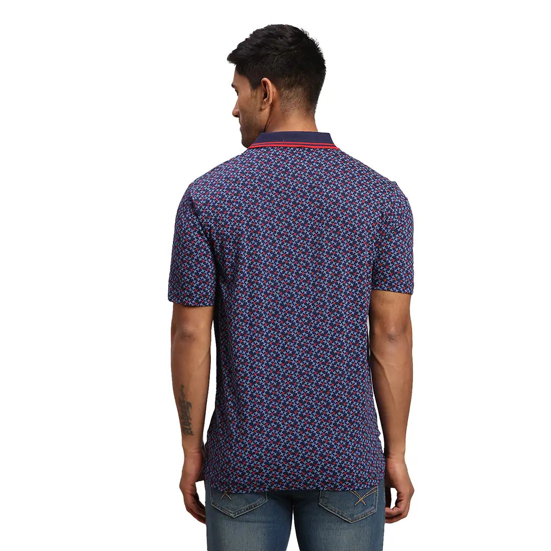 Men Tailored Fit Navy Polo