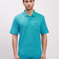 Colorplus Men Blue Solid Classic Fit Cotton Half Sleeve T-Shirt
