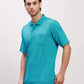 Colorplus Men Blue Solid Classic Fit Cotton Half Sleeve T-Shirt