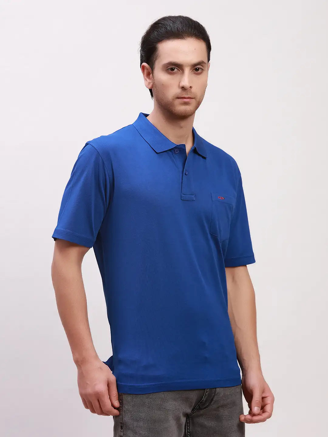 Colorplus Men Red Solid Classic Fit Cotton Half Sleeve T-Shirt