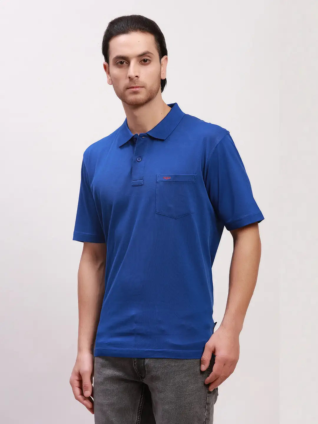 Colorplus Men Red Solid Classic Fit Cotton Half Sleeve T-Shirt