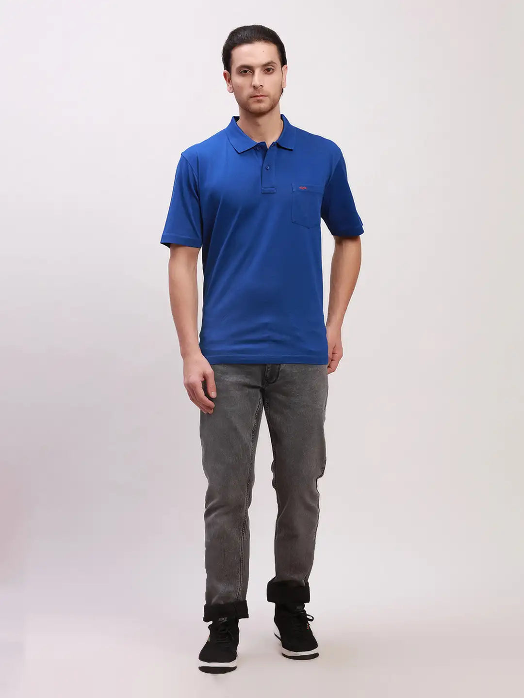 Colorplus Men Red Solid Classic Fit Cotton Half Sleeve T-Shirt