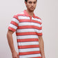 Colorplus Men Blue Print Classic Fit Cotton Half Sleeve T-Shirt