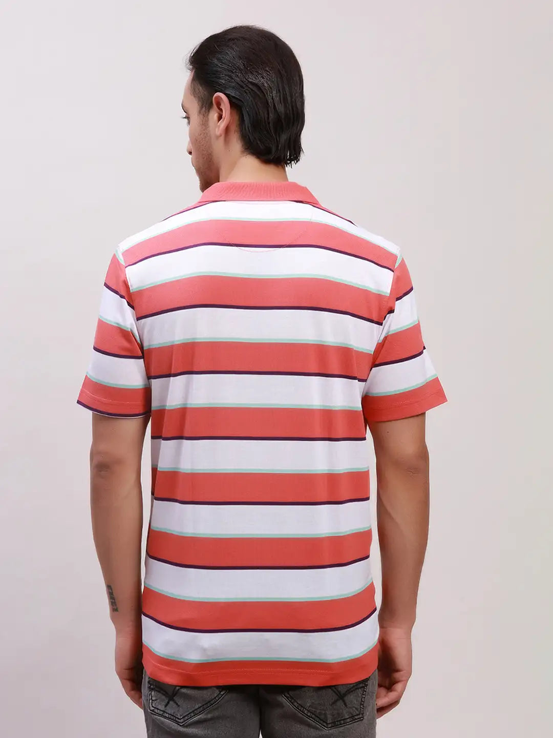 Colorplus Men Blue Print Classic Fit Cotton Half Sleeve T-Shirt