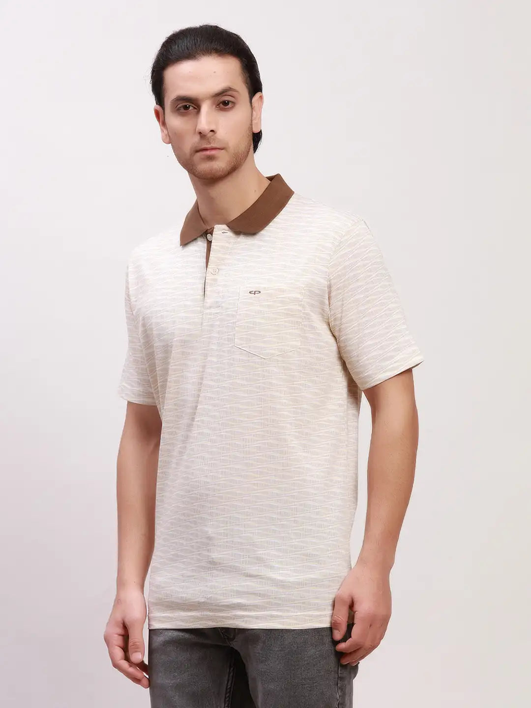 Colorplus Men Red Print Classic Fit Cotton Half Sleeve T-Shirt