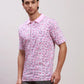 Colorplus Men Blue Print Classic Fit Cotton Half Sleeve T-Shirt