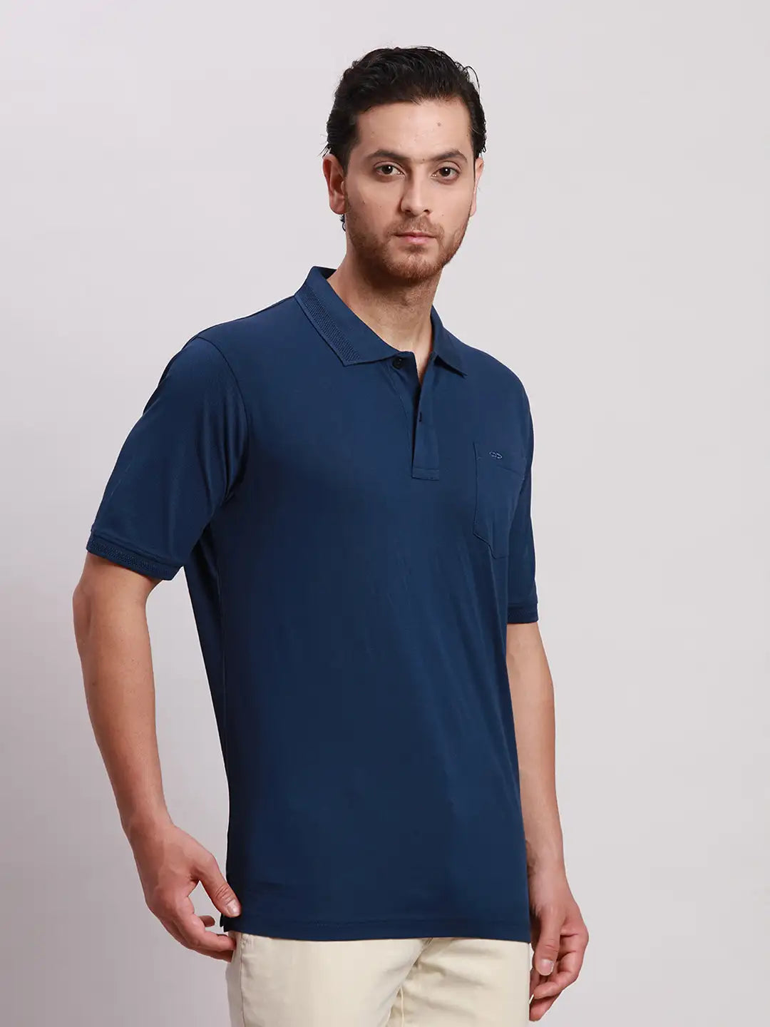 Men Black Classic Fit Solid Cotton Half Sleeve T-Shirt