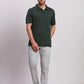 Men White Tailored Fit Solid Cotton Half Sleeve T-Shirt