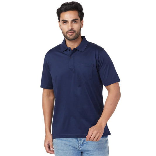 ColorPlus Men Orange Solid Comfort Fit Cotton Half Sleeve T-Shirt
