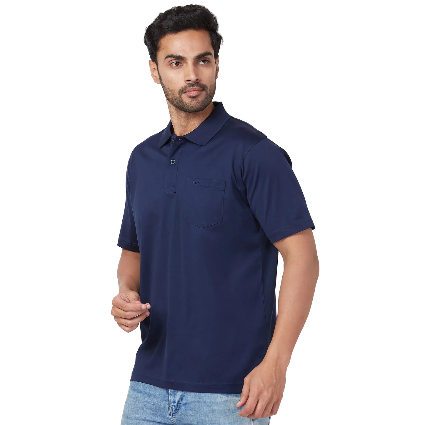 ColorPlus Men Orange Solid Comfort Fit Cotton Half Sleeve T-Shirt