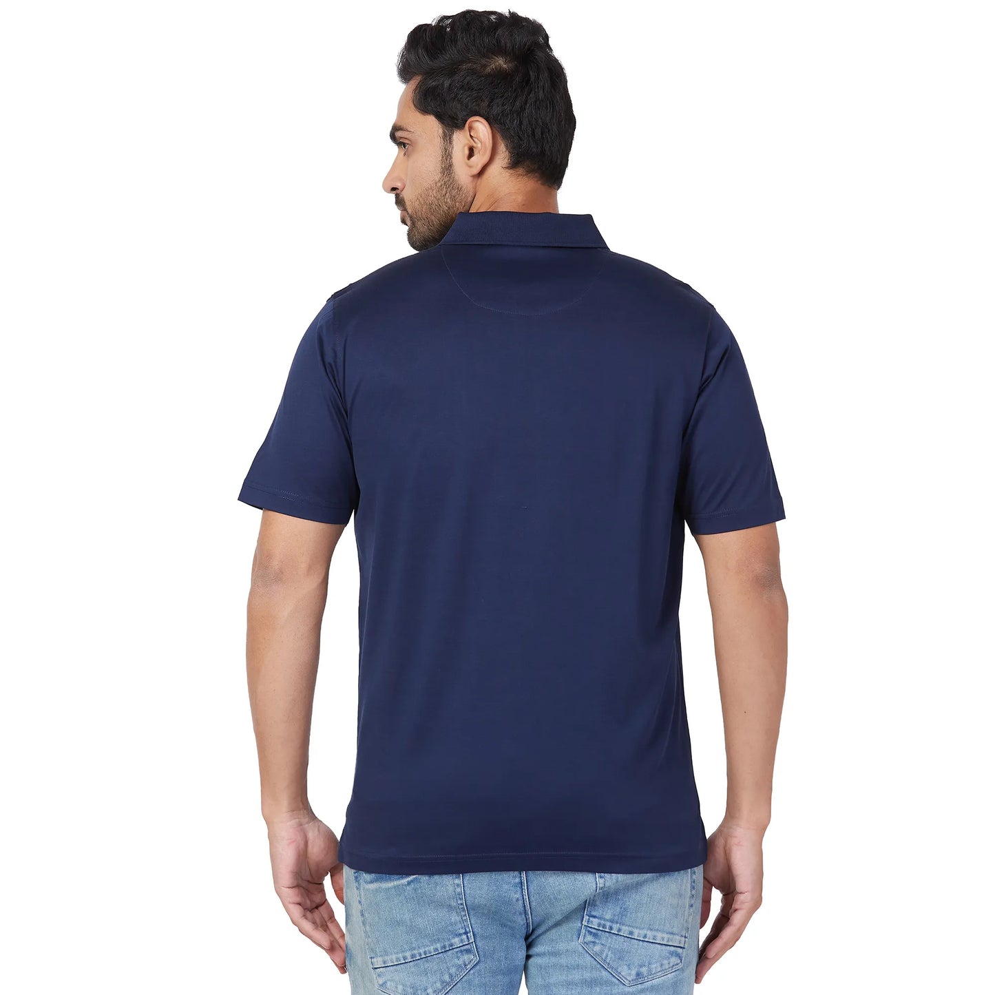 ColorPlus Men Orange Solid Comfort Fit Cotton Half Sleeve T-Shirt