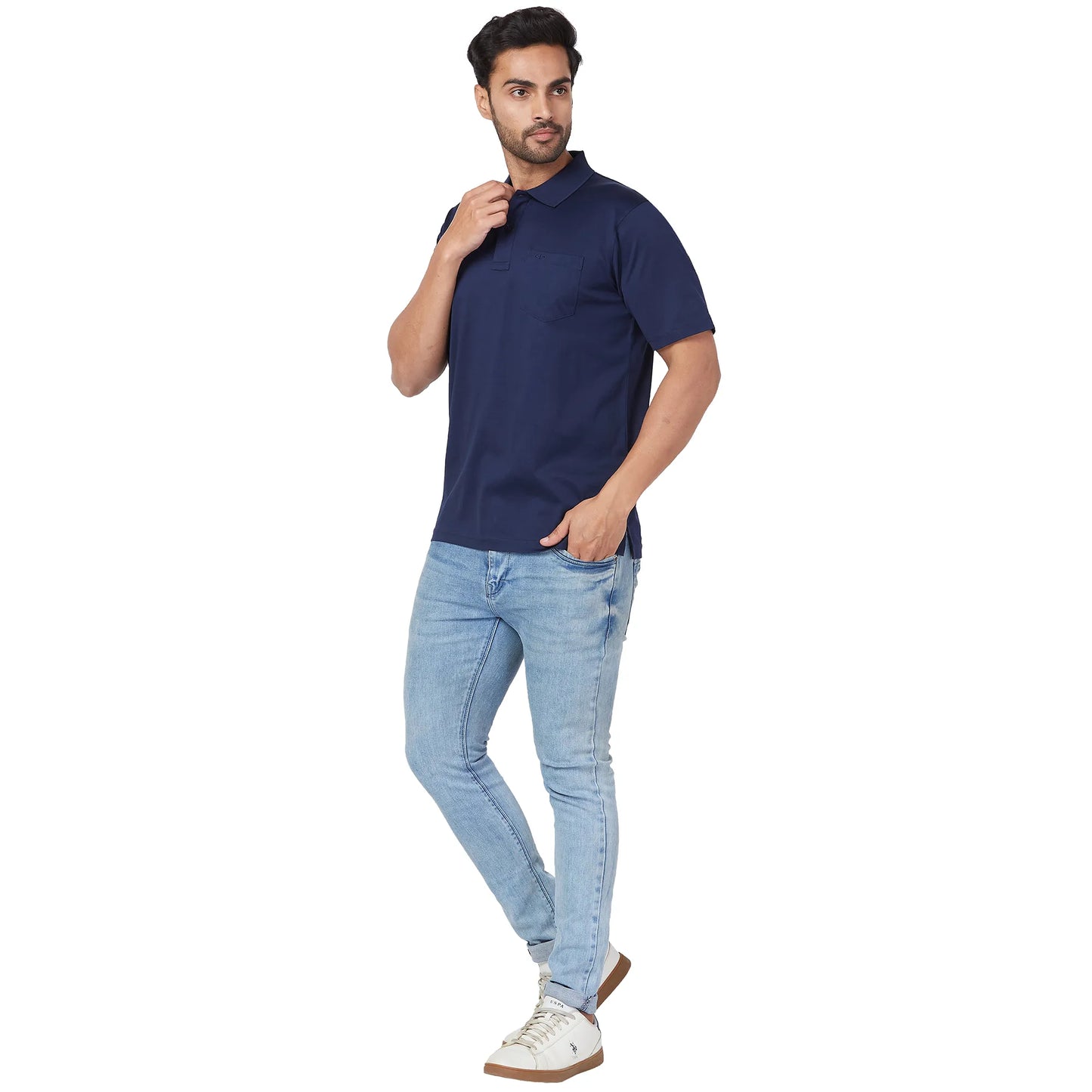 ColorPlus Men Orange Solid Comfort Fit Cotton Half Sleeve T-Shirt