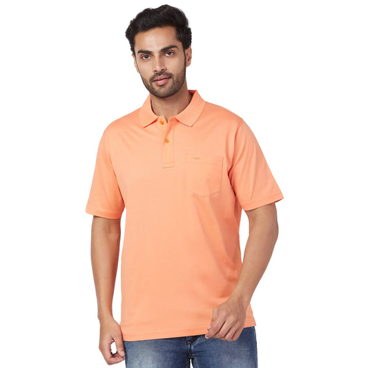ColorPlus Men Green Solid Comfort Fit Cotton Half Sleeve T-Shirt