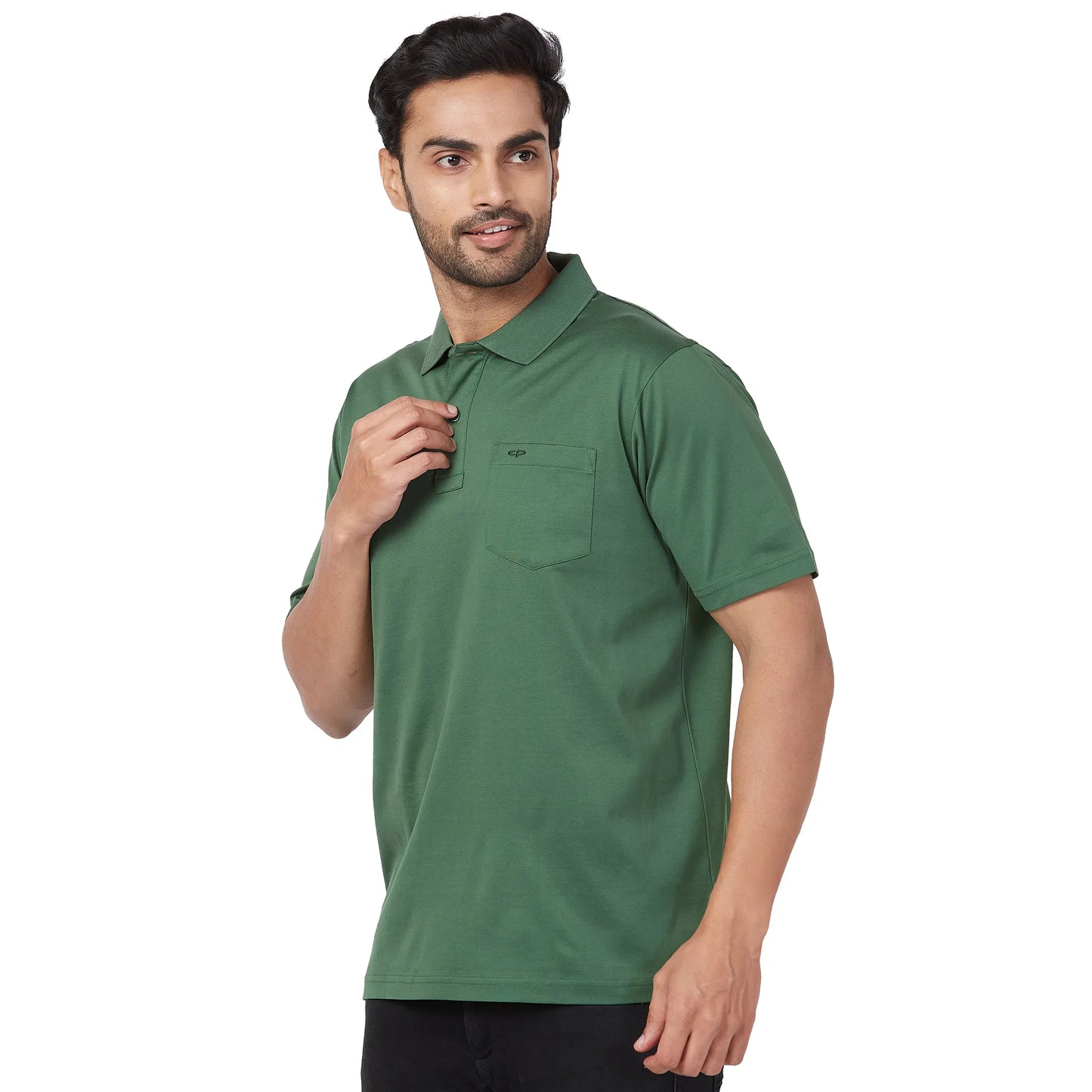 ColorPlus Men Red Solid Comfort Fit Cotton Half Sleeve T-Shirt