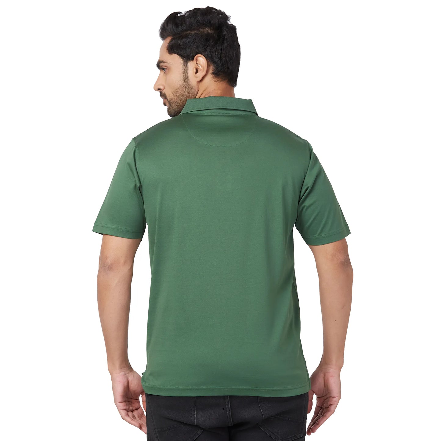 ColorPlus Men Red Solid Comfort Fit Cotton Half Sleeve T-Shirt