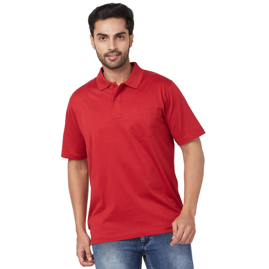 ColorPlus Men Blue Print Comfort Fit Cotton Half Sleeve T-Shirt