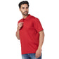 ColorPlus Men Blue Print Comfort Fit Cotton Half Sleeve T-Shirt