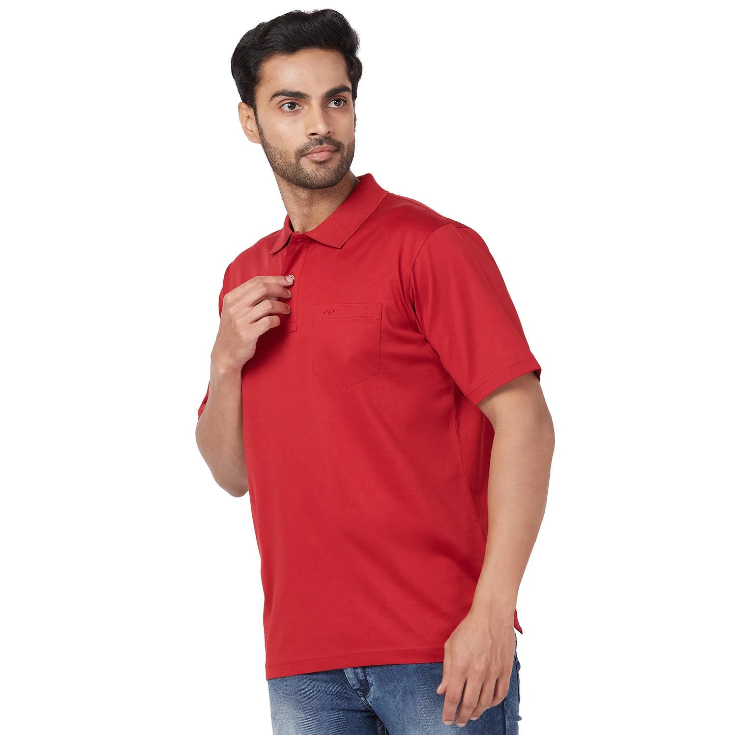 ColorPlus Men Blue Print Comfort Fit Cotton Half Sleeve T-Shirt