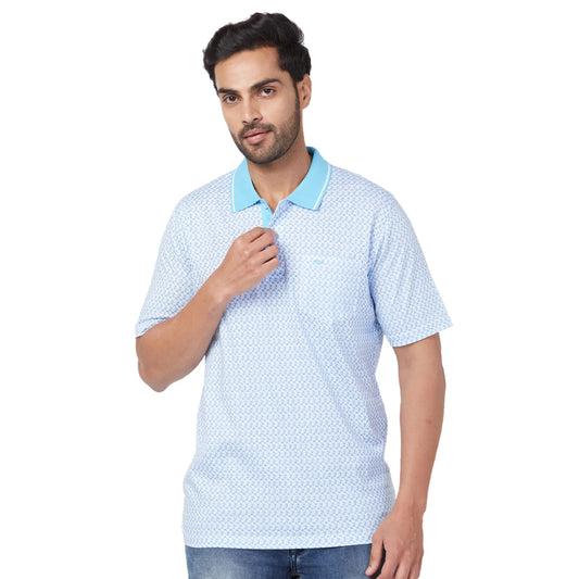 ColorPlus Men Orange Print Comfort Fit Cotton Half Sleeve T-Shirt