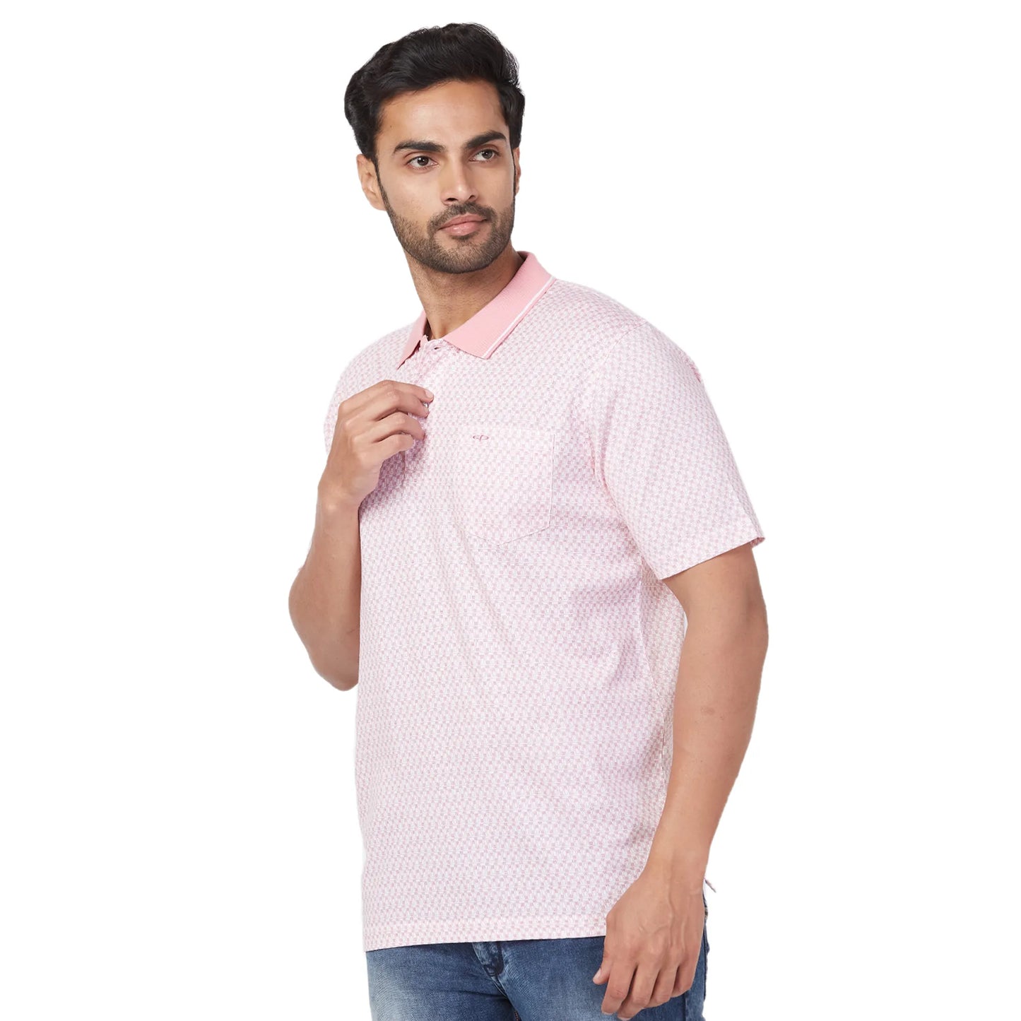 ColorPlus Men Violet Print Comfort Fit Cotton Half Sleeve T-Shirt