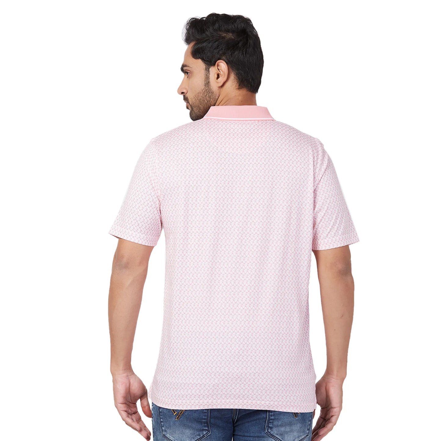 ColorPlus Men Violet Print Comfort Fit Cotton Half Sleeve T-Shirt